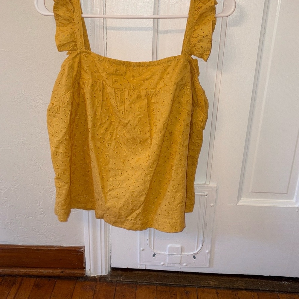Yellow Ruffle Strap Top